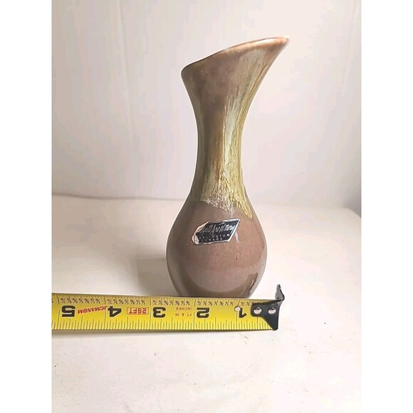 Vintage Wyatt Pottery Bud Vase 6.5" Tan Brown MCM Retro - Picture 3 of 8